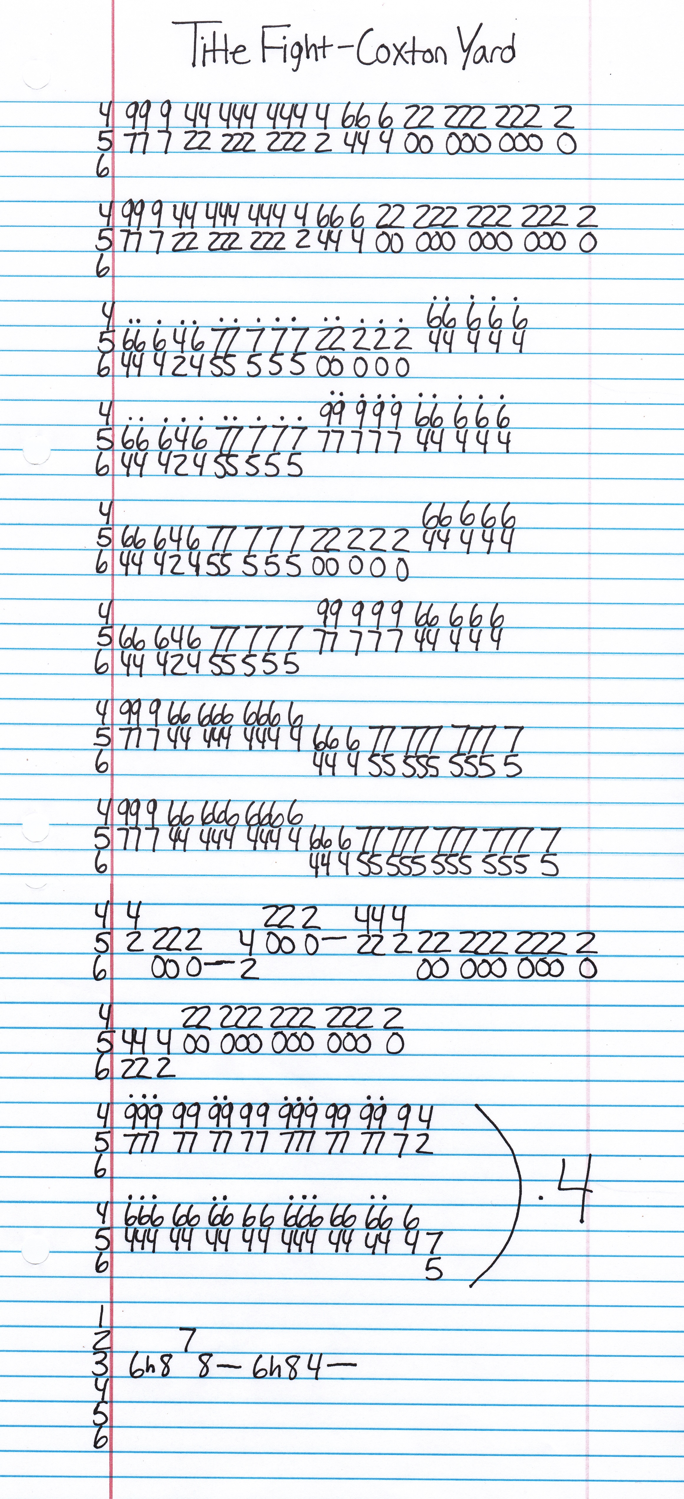 High quality guitar tab for Coxton Yard by Title Fight off of the album Shed. ***Complete and accurate guitar tab!***